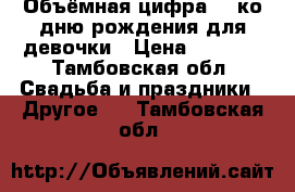 Объёмная цифра 10 ко дню рождения для девочки › Цена ­ 1 500 - Тамбовская обл. Свадьба и праздники » Другое   . Тамбовская обл.